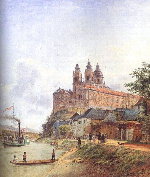 Jakob Alt The Monastery of Melk on the Danube Spain oil painting art